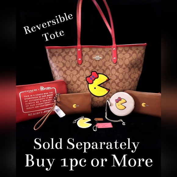 RARE 2pc "Coach Poppy is Glam" canvas/leather xl tote+wristlet + Macy's tags - Picture 15 of 16